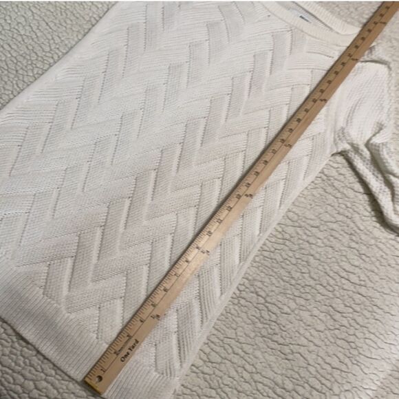 SONOMA Herringbone Pattern Crewneck Long Sleeve Sweater White Women Size M - Picture 8 of 9